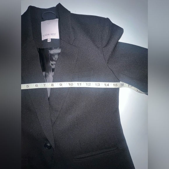 Aritzia Sunday Best black one button casual blazer jacket Size 0 - Picture 5 of 8